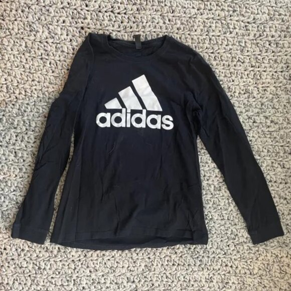 Medium Black Adidas Long Sleve Shirt - Picture 1 of 2